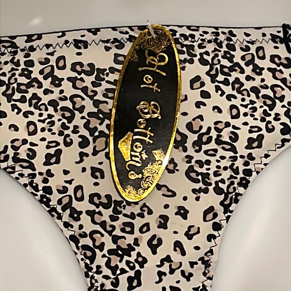 Bikini Panties Black/with Leopard Print Size S - Picture 3 of 6